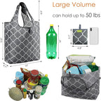 BeeGreen Grocery Bags | Reusable Gift Bags, Large Tote for Women & Foldable Beach Bag - 6 Pack Reusable Bag With Handles | Collapsible Cute Cloth Storage for Market, Holiday & Shopping | Washable