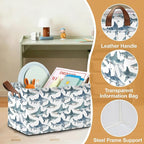 Sharks Storage Bin with Handles, Basket Storage Organizer for Shelves, Closet, Nursery, Book, Laundry Hamper & Home Decor