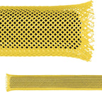 Electriduct 1/8" PET Expandable Braid Sleeving Flame Retardant Flexible Wire Mesh for Cord Management and Cable Protection - 25 Feet - Yellow