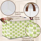 Cute Frog Storage Basket Large 17x11.5x10.5 Inches - Collapsible Fabric Organizer Bin with Handles for Nursery,Kids Room,Toys - Foldable Decorative Hamper with Cartoon Frog Design - Single Pack