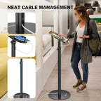 AboveTEK iPad Kiosk Floor Stand - Height Adjustable POS Tablet Floor Stand, 360° Swivel Universal Locking Holder for 7.9"-11" iPad/Air/Samsung - Anti-Theft Security Stand for Retail, Business