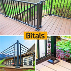 2.0"x2.0"（Actual: 2.0"x2.0"） Deck Post Base Cover Decorative Post Base Trim Skirt Black Aluminum 1Pack