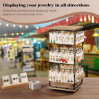 360 Rotating Earring Display Stands for Selling, Earring Rack Display Holder Stand, Jewelry Display for Vendors Selling Earring Cards, Necklaces, Bracelets, Hair Accessories (48 Hooks)