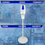 Kingdom Elite Series Automatic Touchless Hand Sanitizer Dispenser with Three Adjustable Dosage Settings Plus a White Metal Stand for Your Liquid and Gel Hand Sanitizers (Plain/Non-Personalized)
