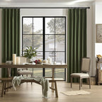 DUALIFE 96 Inch Curtains & Drapes Olive Dark Green 2 Panels,Back Tab Ceiling Viral Pleated Hooks Curtains for Track System,Thermal Boho Curtains for Bedroom Burg Living Room Dining Room,40x96