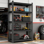 Adjustable 5-Tier Garage Shelving, Heavy Duty Steel Storage Rack, High Load Capacity, Ideal for Garage, Warehouse, or Home Organization (5-Tier 72" H x 36" W x 12" D)