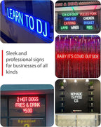 SpellBrite Custom Signs for Business | Custom Neon Sign Look, LED Light Source | Changeable 6.3" LED Letters (1 row, 12 characters)
