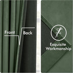 MIULEE Velvet Curtains 84 Inches Long 2 Panels Set for Bedroom, Pinch Pleat Back Tab Luxury Thermal Insulated Living Room Darkening Drapes Pleated Blackout Window Curtains with Hooks, Olive Green
