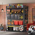 Adjustable 5-Tier Garage Shelving, Heavy Duty Steel Storage Shelves, High Load Capacity Shelf, Ideal for Garage, Warehouse, or Home Organization (with Fences, 36" W*16" D*72" H)