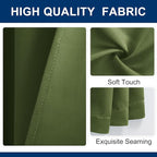 Hiasan Christmas Blackout Patio Sliding Door Curtain Extra Wide Thermal Insulated Privacy Room Divider Curtain with Back Tab & Rod Pocket for Bedroom Partition Glass Door(100 x 84 Inches, Olive Green)