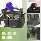 Compact Wearable Cleaning Caddy, Small Cleaning Caddy Supplies Organizer with Handle & Shoulder Straps for Housekeepers, Under Sink & Car Cleaning Tool Organizers Bag (Armygreen)