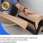 IDL Packaging 48" Kraft Paper Roll Dispenser & Cutter for Rolls up to 48" Wide and 9" in Diameter - Tabletop Reinforced Steel Paper Holder with a Cutter for Kraft, Butcher and Freezer Papers