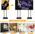 Poster Stand Heavy Duty - 2 Pack Pedestal Poster Stands for Display, Adjustable Height up to 80 Inch, Double Sided Black Floor Standing Sign Holder for Foam Board Signage