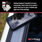 CATTONGUE GRIPS 2” Non-Abrasive Grip Tape Strips - Heavy-Duty, Waterproof Anti-Slip Tape for Furniture, Bathtubs, Frames, Gaming & More - Indoor & Outdoor Anti-Slip Solution (Black & Clear, 2-Pack)