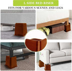 Bed Risers 1 inch, 2 inch, 3 inch, 4 inch, 6 inch, 8 inch Heavy Duty, Oversized Furniture Riser for Couch Sofa Table Chair Leg Frame Dorm, Support up to 6000 Lbs (Brown 4 Pack, 6 inch)
