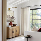 Extra Wide Pinch Pleat Curtains 120 Inches Long for Patio Sliding Glass Door Natural Linen 60 Inch Wide Curtain Memory Trained Pleated Drapes Hooks Rings 60x120 Curtain for Large Window 1 Panel