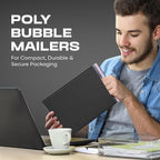 Black Small Bubble Mailers 4x8 Inch #000 | Thick Padded Poly Bubble Mailer Envelopes | 1000 Pack Bulk | Trading Card Sports Card Shipping