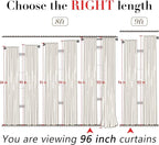 XTMYI White Curtains 96 Inches Long for Living Room Pleated with Heading Tape Hooks Solid Linen Light Filtering Semi Sheer Lightweight Curtains for Bedroom 96 Length 8FT Single One Pair Set