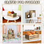 5-Piece Farmhouse Wooden Crate Set - Rustic Wooden Crates for Display and Storage, Large Torched Decorative Crates, Farmhouse Apple Crates, Painted Wood Crates for Decor