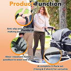 3 Pcs Universal Stroller Handlebar Cover (1 Pack18.7*6.1in & 2 Pcs 6.12*5.5in), Removable Wrap for Stroller Handle & Pushchair Armrest Protector Replacement,Toddler Pram Bumper Dustproof Handle Glove
