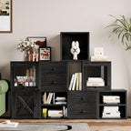 FUSUNBAO Magic DIY Cube Storage Organizer Stackable Cubes for Home Books Clothes Toy-Modular Cubby Storage System-Office Cubical-Bookcase Closet (Black, General Cube)