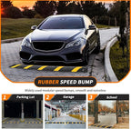 6 Ft Rubber Speed Bump, 2 Pack 2 Channel Modular Heavy Duty Speed Bumps Humps 25000 lbs Load Capacity, Cable Protector Ramp for Asphalt Concrete Gravel Driveway Road
