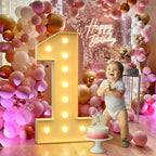 4FT Marquee Light Up Numbers, Large Marquee Numbers 1 for 21st 1st Birthday Decorations for Boy Girl, Giant Light Up Numbers for Party Anniversary, Marquee Letters Pre-Cut Mosaic Numbers for Balloons