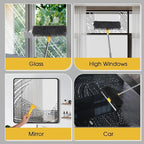 96" Long Handle Window Wall Cleaner Tool with Extension Pole,2 in 1 Large Window Squeegee with Cleaning Mop Tools Kit for Window/Wall/Baseboard/Floors Clean/Solar Panel Washer