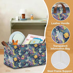 Decorative 32L Space Dinosaur Storage Bins with Handles, Organization and Storage, Cube Storage Organizer for Hamper, Nursery