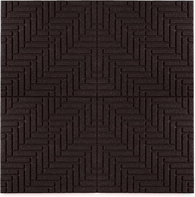 Playsafer Herringbone Rubber Interlocking Tiles | 16 X 16 | Easy Install for Indoor and Outdoor Use (Brown, 10 Tiles)