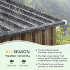 Breezz 8X6FT Outdoor Steel Storage Shed with Frame Floor,Clear Window, Lockable Doors, Weather-Resistant Metal Tool Shed for Garden, Backyard, Patio, and Utility Storage Brown