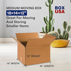 BOX USA Moving Boxes Medium 18"L x 14"W x 12"H 20-Pack & Heavy Duty 2in x 25yd Clear Packaging Tape with Dispensers 2-Pack & Newsprint Packing Paper 80-Sheets