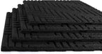 Playsafer Herringbone Rubber Interlocking Tiles | 16 X 16 | Easy Install for Indoor and Outdoor Use (Black, 1 Tile)
