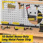 HHSOET 16 Outlet Long Power Strip, 4FT Heavy Duty Power Strip with 4800J Surge Protection, 20a Mountable Wide-Spaced Outlets for Home, Office, Garage & Workshop - ETL Certified (Black)