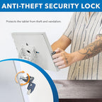 Mount-It! Anti-Theft Tablet Kiosk, Locking Countertop Tablet Enclosure with Freestanding Base, Universal Enclosure for iPads Gen 7, 8, 9 and 10, iPad Pro, iPad Air, White