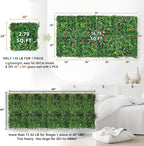 Artificial Boxwood Panel 8 Pieces 20"x20", Green Grass Wall Backdrop Wall for Fence Patio Backrop Balcony, Faux Ivy Privacy Fence Screen, 5 PCS Vines, 60 PCS Violet Flower, 2 PCS Light Strip
