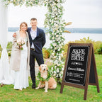 A Frame Chalkboard Sign 40"x20" A Frame Sign, Wooden Sandwich Board Sturdy Double Sided Chalk Board Sign Board Outdoor, Sidewalk Sign for Restaurant, Wedding, Food Truck