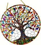 Colorful Tree Acrylic Ornament with Hanging Rope Chain Acrylic Wall Hanging Decoration for Window Door Display