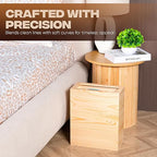 2.3 Gallons Rectangular Wooden Trash Can | Trash Can with Bin Liners | Decorative Waste Basket | Recycling Bin for Bathroom | Natural Wood Finish Basket for Kitchen | Paper Basket for Office