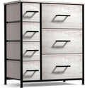 Sorbus Dresser with 7 Faux Wood Drawers - Storage Unit Organizer Chest for Clothes - Bedroom, Hallway, Living Room, Closet, & Dorm Furniture - Steel Frame, Wood Top, & Easy Pull Fabric Bins