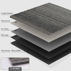 24 Tiles 20 X 20 Inch Carpet Tiles Floor, Carpet Squares for Living Room Bedroom Office, Stripe Light Grey (64.5 Sq.Ft per Box)