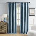 DUALIFE Blue Pinch Pleated Accordion Blackout Curtains 84 Inch Long 2 Panels Set Pinch Pleat Drapes for Living Room Bedroom Thermal Insulated Full Blackout Draperies with Hooks 40" Wx84 L