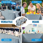 126" x 88" Trade Show Zip Up Table Cover 600D Oxford Waterproof Trade Show Table Cover Lockable Display Case Body Bag Showcases Tablecloth with Zipper Padlock for 8 ft Vendor Outdoor Wedding