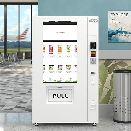 KoolMore 45 in. Commercial Freezer Ice Cream Vending Machine with 44 Slots, Ample 49 in. Touch Display, Bill Acceptor and Credit Card Reader in White