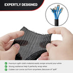 RED WOLF 10 Feet - 1 Inch Braided Wire Cable Sleeve Split Wiring Loom Tube Flexible Self-Wrap for Automotive Computer Cable Cord Management Cover Protector, Anti-Scratch High-Temperature Black Loom