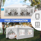 10x20 FT Party Tent, Outdoor Wedding Tents for Parties, Canopy Event Tent with 6 Removable Sidewalls, Waterproof Gazebo Shelter for Birthday Parties, Weddings, BBQs & Events (10X20FT-6Sides White)