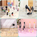 8 Pcs Large Acrylic Display Risers, 12" Large Risers Display Stands, 0.19" Thick Clear Risers Display Stands Large, Clear Rectangular Display Shelf for Showcase, Collectibles, Cupcake, Dessert