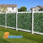 TANG 4'x12'FT Faux Ivy Privacy Fence Screen Roll- 3Pcs Artificial Leaf Fences Greenery with 130 GSM Mesh Panel,Outdoor Green Wall Chain Link Fence Covering for Balcony Backyard Patio, Ivy