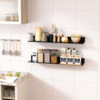 30 Inches Acrylic Long Wall Shelf Set of 2, Black Wall Mounted Acrylic Bathroom Storage Shelves Display Organizer, 2 Pack(30 Inch)
