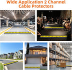 2 Channel 3 Pack Cable Protector Ramp Traffic Wire and Hose Ramp Cord Cover Heavy Duty Channels 11,000 lbs Load Capacity Cable Wire Ramps Speed Bump Driveway Cable Protective Cover